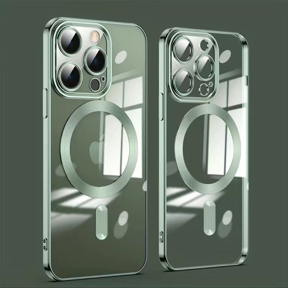 Transparent and Dark Green Case for IPhone 12 Pro